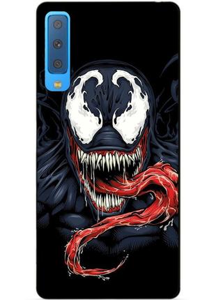 Силиконовый бампер чехол для samsung a7 2018 galaxy a750 с рисунком веном