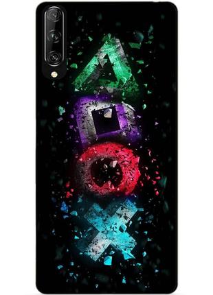 Силиконовый чехол бампер для huawei p smart pro с рисунком sony playstation