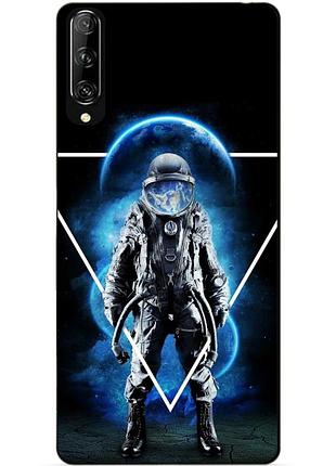 Силиконовый чехол бампер для huawei p smart pro с рисунком космонавт