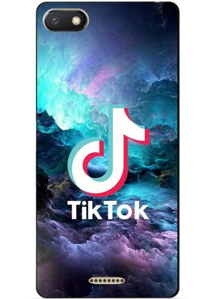 Силиконовый бампер чехол для xiaomi redmi 6a с рисунком tik tok