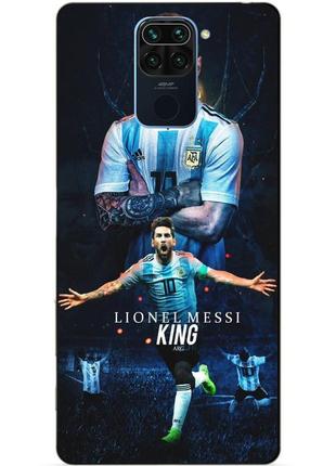 Силіконовий бампер чохол для xiaomi redmi note 9 з малюнком messi