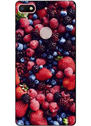 Бампер силиконовый чехол для zte nubia v18 с рисунком ягоды