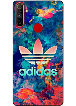 Силиконовый чехол бампер для realme c3 с рисунком adidas