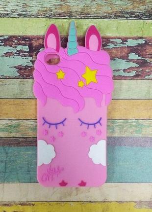 Объемный 3d силиконовый чехол для xiaomi redmi go единорог pony