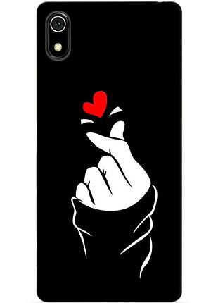 Силиконовый бампер чехол для xiaomi redmi 7a с рисунком знак любви