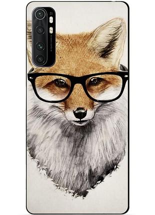 Силіконовий бампер чохол для xiaomi mi note 10 lite з малюнком лисиця