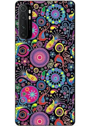 Силиконовый бампер чехол для xiaomi mi note 10 lite с рисунком узоры