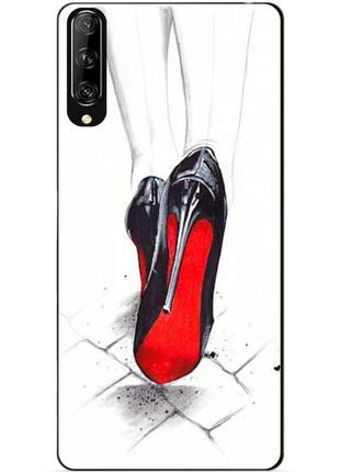 Силіконовий чохол бампер для huawei p smart pro з малюнком лабутены