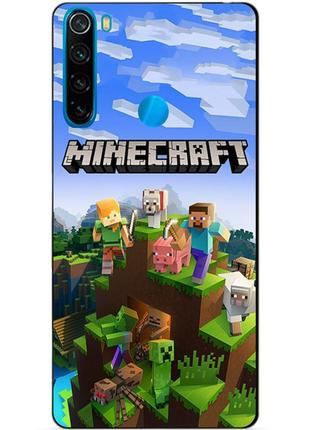 Силіконовий чохол бампер для xiaomi redmi note 8 з малюнком minecraft