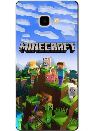 Силиконовый бампер чехол для samsung j4 plus с рисунком minecraft