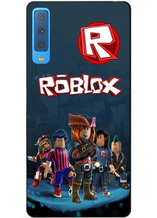Силиконовый бампер чехол для samsung a7 2018 galaxy a750 с рисунком roblox