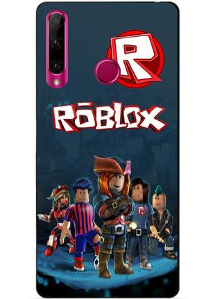 Силиконовый бампер чехол для huawei honor 10i с рисунком roblox