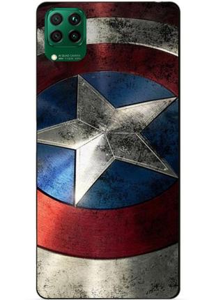 Силиконовый чехол бампер для huawei p40 lite с рисунком капитан америка