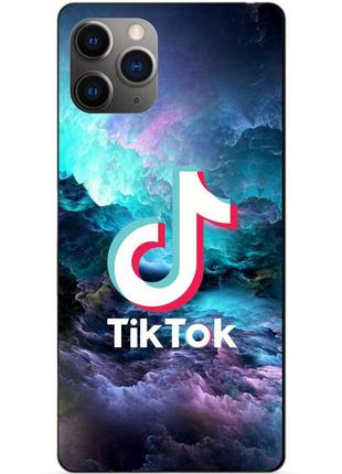 Силиконовый бампер чехол для iphone 11 pro с рисунком tik tok