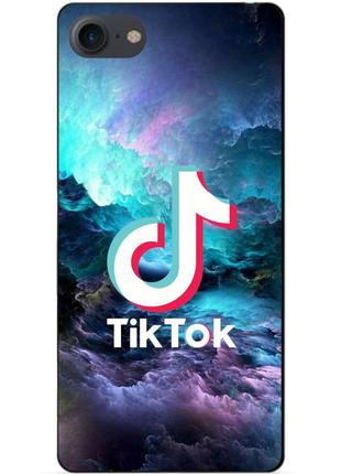 Силиконовый бампер чехол для iphone 8 с рисунком tik tok