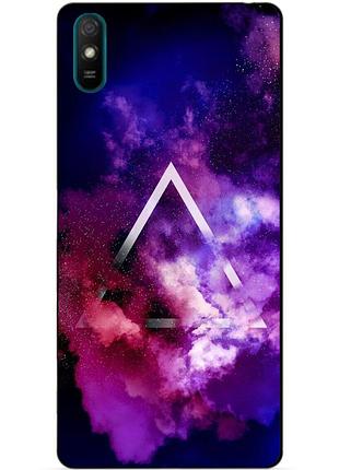 Силиконовый бампер чехол для xiaomi redmi 9a с рисунком космос