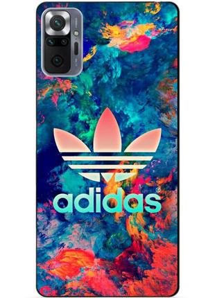 Силіконовий бампер чохол для xiaomi redmi note 10 pro з малюнком adidas