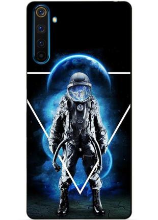 Силиконовый чехол бампер для realme 6 pro с рисунком космонавт