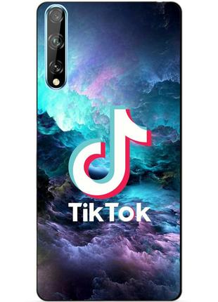 Силиконовый чехол бампер для huawei p smart s с рисунком tik tok