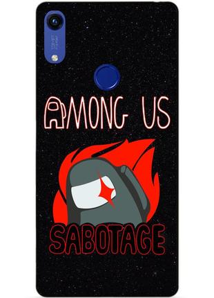 Силиконовый бампер чехол для huawei honor 8a с рисунком саботаж among us
