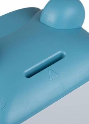 Скарбничка-сейф мишеня з кодовим замком та відбитком пальця, блакитний3 фото