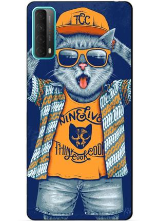 Силіконовий бампер чохол для huawei p smart 2021 з малюнком кіт