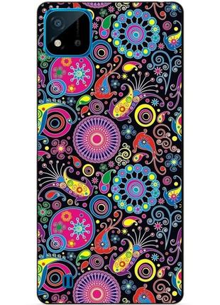 Силиконовый чехол бампер для realme c11 2021 с рисунком узоры
