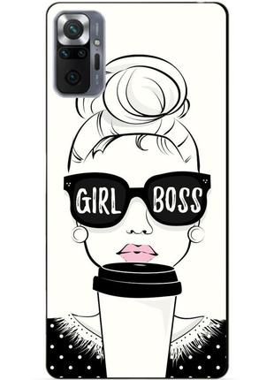 Силіконовий бампер чохол для xiaomi redmi note 10 pro з малюнком girl boss