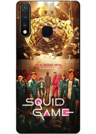 Силиконовый бампер чехол для vivo y19 с картинкой игра в кальмара