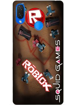 Силиконовый бампер чехол для huawei p smart plus roblox игра в кальмара