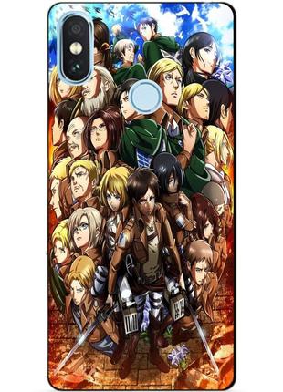 Силиконовый бампер чехол для xiaomi mi a2 lite с аниме атака титанов