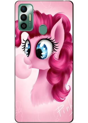 Силиконовый бампер чехол для tecno spark 7 с рисунком пони пинки пай