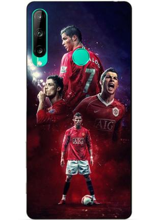 Силиконовый чехол бампер для huawei p40 lite e с рисунком ronaldo mu