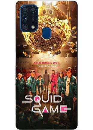 Силиконовый бампер чехол для samsung m31 galaxy m315f с рисунком игра в кальмара