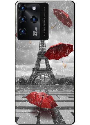 Силіконовий бампер чохол для zte blade v30 з малюнком дощ у парижі