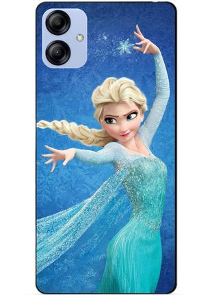 Силиконовый бампер чехол для samsung a04e с рисунком эльза