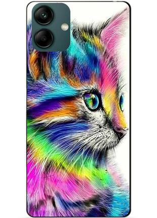 Силіконовий бампер чохол для samsung a04 з малюнком акварельний кіт