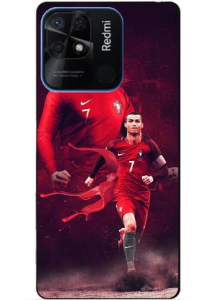 Силиконовий бампер чехол для xiaomi redmi 10c з рисунком ronaldo португалія