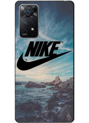 Силиконовый бампер чехол для xiaomi redmi note 11 pro с картинкой найк