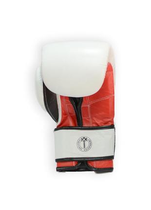 Перчатки боксерские 14 унций (397 г) кожзам thor ring star 14oz бело-красно-черные на...