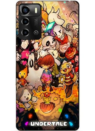 Силиконовый бампер чехол для zte blade a72 с рисунком андертейл undertale