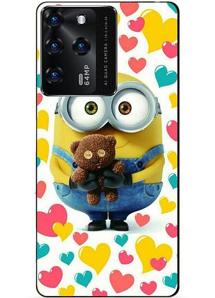 Силиконовый бампер чехол для zte blade v30 с рисунком миньон боб