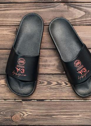 Шлепки adidas y-3 black-red шлепки сланці тапочки aдідас