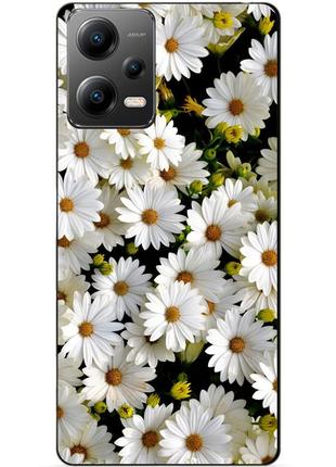 Силіконовий бампер чохол для xiaomi poco x5 5g з малюнком ромашки