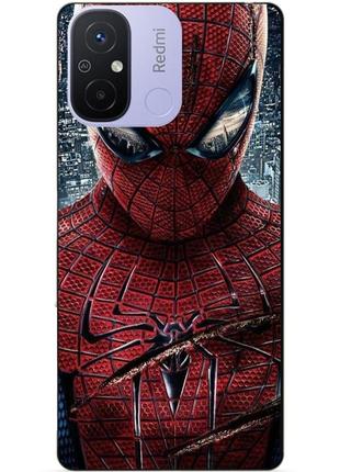 Силиконовый бампер чехол для xiaomi redmi 12c человек паук spider man