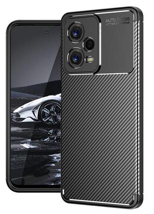 Чехол fiji ultimate carbon для xiaomi redmi note 12 5g global противоударный бампер черный