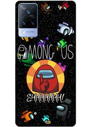 Силиконовый бампер чехол для vivo v21 с рисунком among us