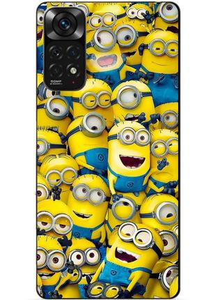 Силиконовый бампер чехол для xiaomi redmi note 11 pro с рисунком миньоны