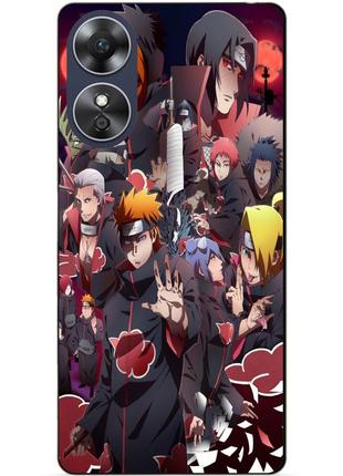 Силиконовый бампер чехол для oppo a17 с рисунком наруто аниме naruto