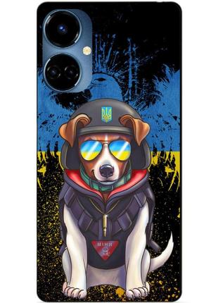 Силиконовый бампер чехол для tecno camon 19/19 pro с рисунком пес патрон